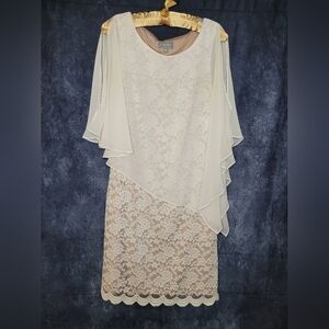 Laura Cream Lace And Chiffon Formal Dress